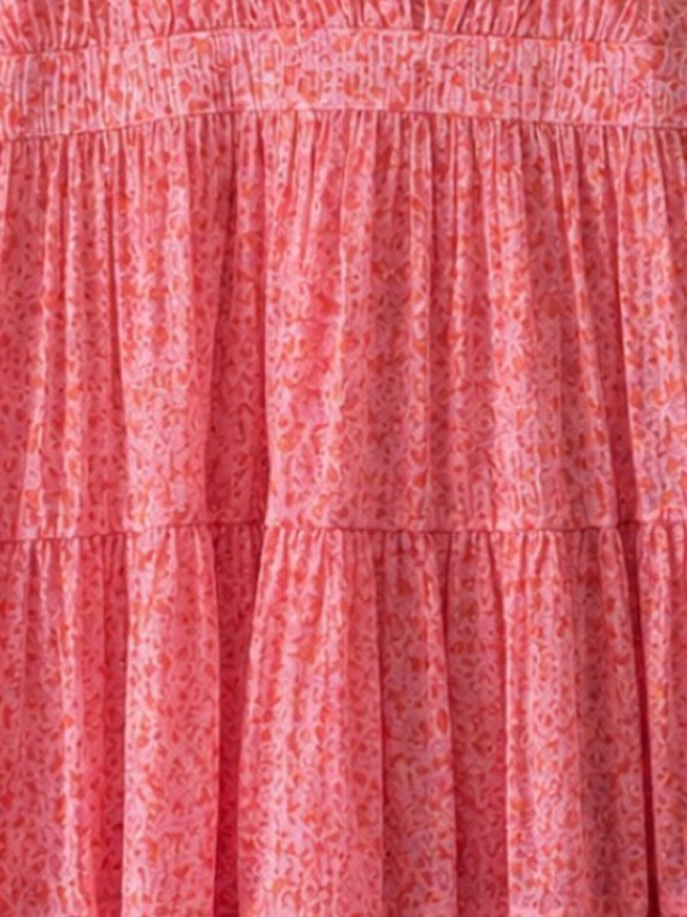 Anthropologie Cinq à Sept Nanci Floral Pink Lemonade Tiered Ruffle Mini Dress - Picture 4 of 10
